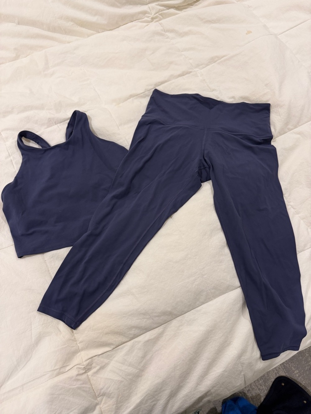 Athleta Ultra High Rise Elation 7/8 Tight and crop top set in Medieval Violet 1X